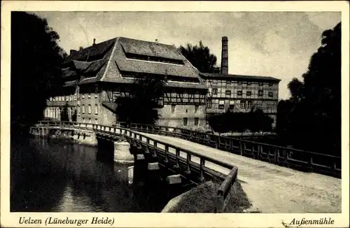 Ak Uelzen Lüneburger Heide, Außenmühle, Brücke