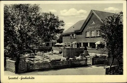 Ak Grubschütz Doberschau in der Oberlausitz, Spreetal, Ballhaus, Terrasse