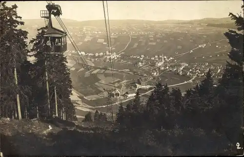 Foto Ak Oberwiesenthal im Erzgebirge, Totalansicht, Seilbahn