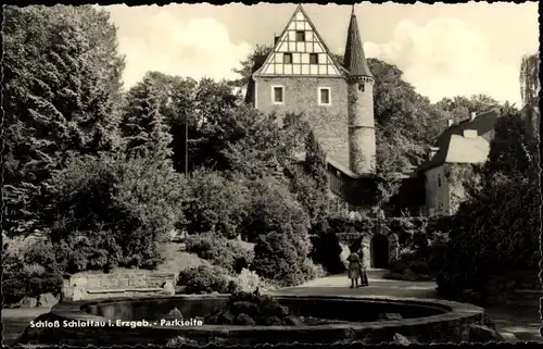 Ak Schlettau im Erzgebirge, Schloss, Parkseite