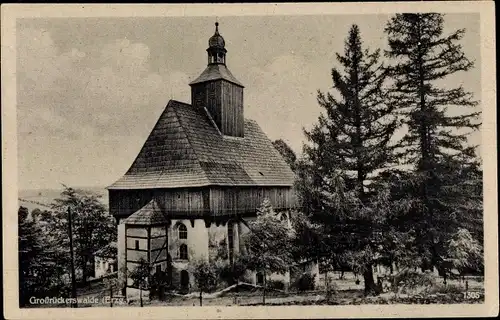 Ak Großrückerswalde im Erzgebirge, Ansicht der Kirche, Kapelle