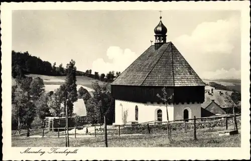 Ak Mauersberg Großrückerswalde im Erzgebirge, Kreuzkapelle