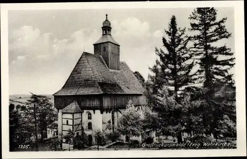 Ak Großrückerswalde im Erzgebirge, Wehrkirche