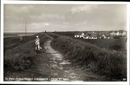 Ak Nordseebad Sankt Peter Ording, Deich