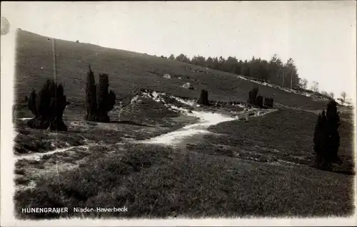 Ak Niederhaverbeck Haverbeck Bispingen Lüneburger Heide, Hünengraber