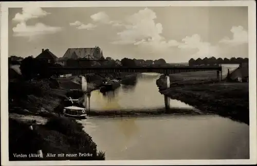 Ak Verden an der Aller, Aller, Neue Brücke