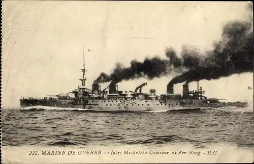 Ak Französisches Kriegsschiff, Jules Michelet, Croiseur de 1er Rang, Marine de Guerre