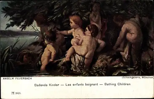 Künstler Ak Feuerbach, Anselm, Badende Kinder