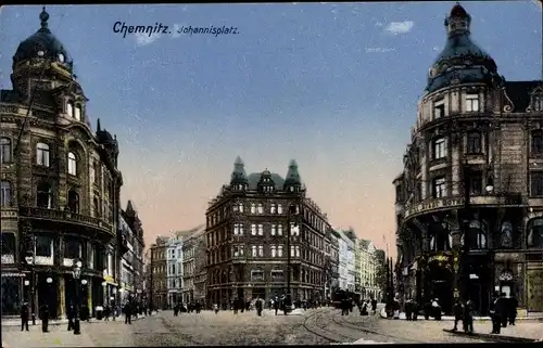 Ak Chemnitz in Sachsen, Johannisplatz, Hotel Stadt Gotha