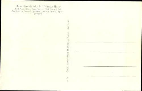 Ak Bad Sassendorf in Westfalen, Haus Sauerland, Inh. Emma Hesse