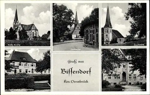 Ak Bissendorf Kreis Osnabrück Niedersachsen, Kirchen, Müttererholungsheim, Wersche Kinderheim
