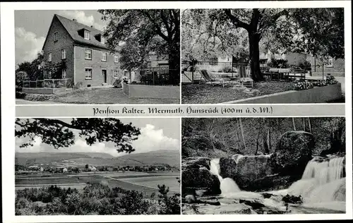 Ak Mermuth im Hunsrück, Pension Kalter, Wasserfall, Panorama