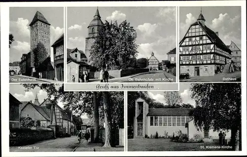 Ak Immenhausen in Hessen, Eulenturm, Rathaus, St. Klemens Kirche, Kasseler Tor