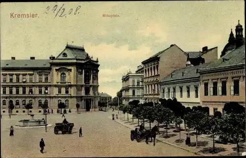 Ak Kroměříž Kremsier Region Zlin, Milicplatz