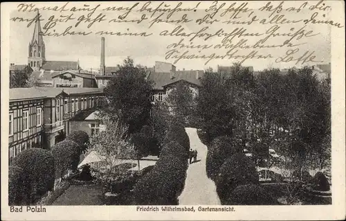 Ak Polczyn Zdrój Bad Polzin Pommern, Friedrich Wilhelms Bad, Gartenansicht