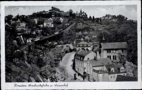 Ak Dresden Loschwitz, Loschwitzhöhe mit Luisenhof