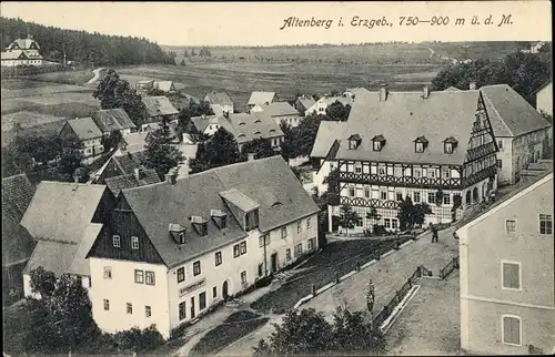 Ak Altenberg im Erzgebirge, Schuhwaren Lager im Ort, Feld