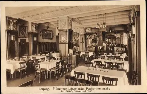 Ak Leipzig in Sachsen, Münchner Löwenbräu, Katharinenstraße