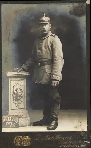 Foto Deutscher Soldat in Uniform, Fotograf Mehlbreuer, Mulhouse Mülhausen Elsass Haut Rhin