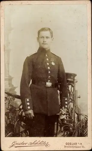 Foto Deutscher Soldat in Uniform, Fotograf Gustav Schlüter, Goslar
