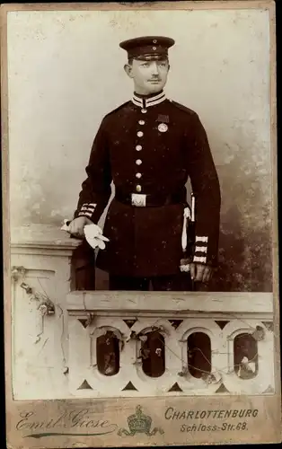 Foto Deutscher Soldat in Uniform, Fotograf Emil Giese, Berlin Charlottenburg