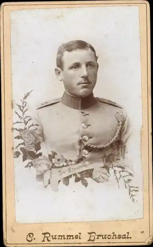 Foto Deutscher Soldat in Uniform, Fotograf C. Rummel, Bruchsal