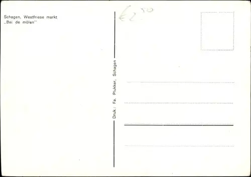 Ak Schagen Nordholland Niederlande, Westfriese markt Bai de molen
