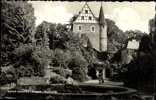 Ak Schlettau im Erzgebirge, Schloss, Parkseite