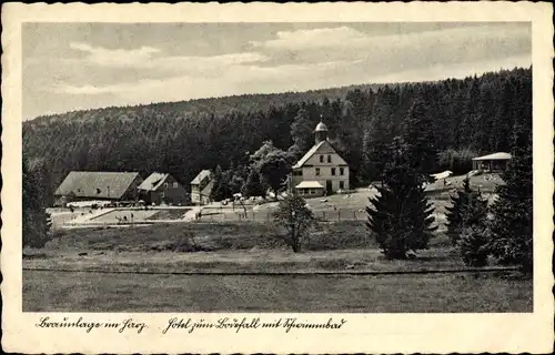 Ak Braunlage im Oberharz, Hotel zum Bodefall, Schwimmbad, Kirche