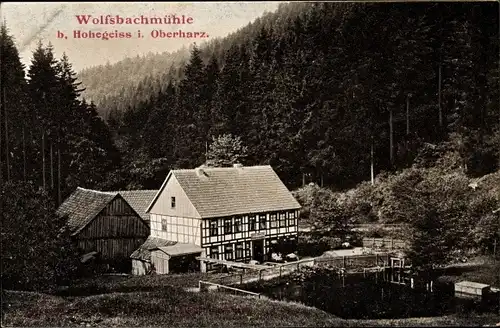 Ak Hohegeiß Braunlage im Oberharz, Hotel Wolfsbachmühle, Totalansicht