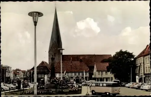 Ak Eutin in Ostholstein, Marktplatz, Bus