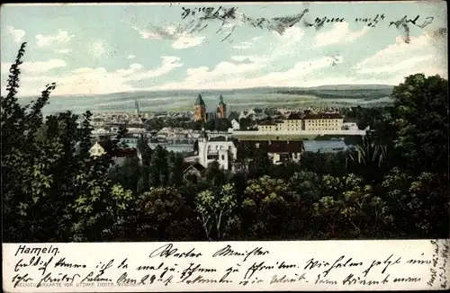 Ak Hameln an der Weser Niedersachsen, Teilansicht