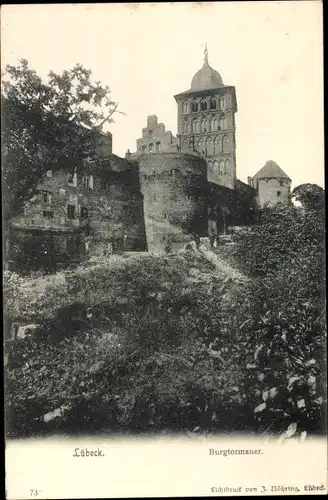 Ak Hansestadt Lübeck, Burgtormauer