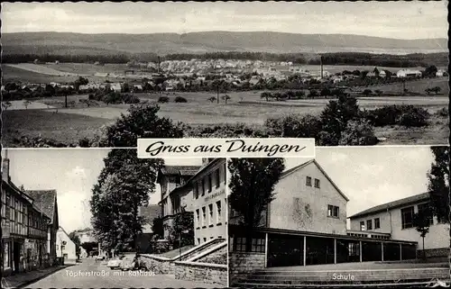 Ak Duingen in Niedersachsen, Panorama, Schule, Rathaus, Töpferstraße