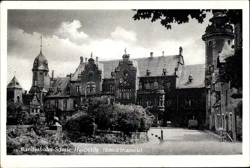 Ak Hasperde Bad Münder am Deister, Bundesbahnschule, Schloss