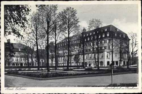 Ak Bad Eilsen, Badehotel und Kurhaus, Parkanlage