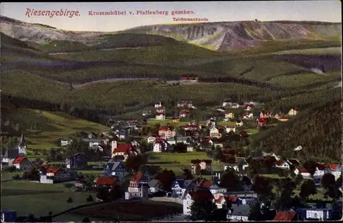 Ak Karpacz Krummhübel Riesengebirge Schlesien, Ort vom Pfaffenberg gesehen