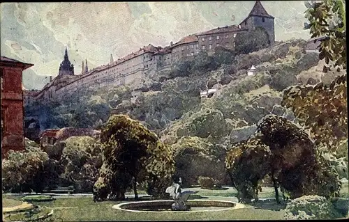 Künstler Ak Setelik, J., Praha Prag, Hradcany z Fürstenberske zahrady, Hradschin