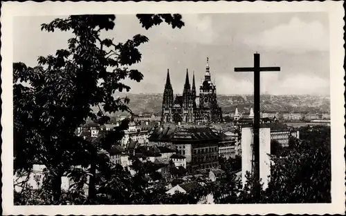 Ak Praha Prag Tschechien, Kreuz, Strahow Garten