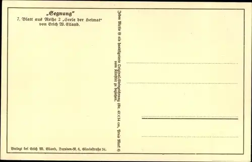 Künstler Ak Eiland, Erich, Seele der Heimat, Segnung, Waldpartie