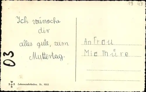 Gedicht Ak Muttertag, Wilhelm Sperlbaum, Mutter, Wenn gar zu sehr gesprungen ich