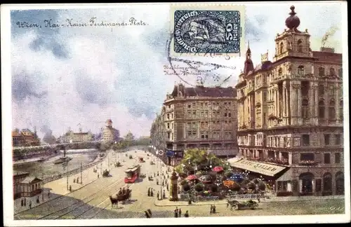 Künstler Ak Wien I., Kai-Kaiser-Ferdinand-Platz