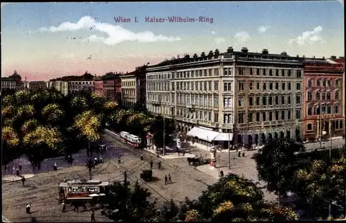 Ak Wien I., Kaiser-Wilhelm-Ring, Straßenbahn