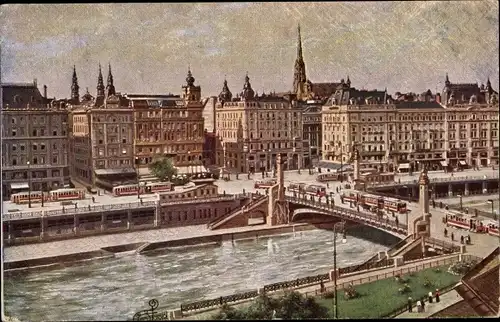 Ak Wien I., Franz Josefskai, Ferdinandsbrücke