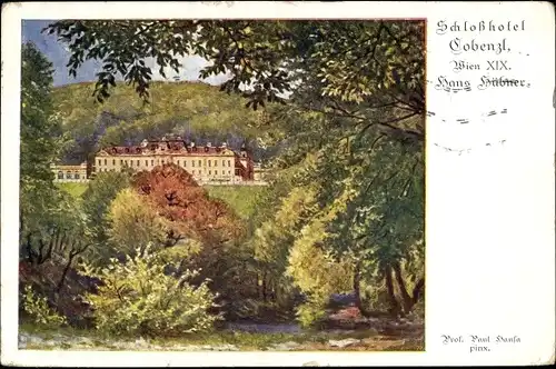 Künstler Ak Hansa, P., Wien XIX., Schlosshotel Cobenzl, Inh. Hans Hübner