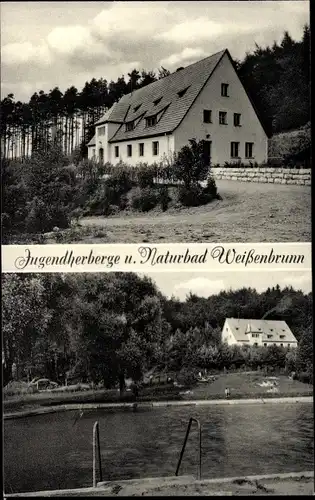 Ak Weißenbrunn in Oberfranken, Jugendherberge, Naturbad