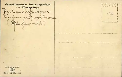 Ak Nenke & Ostermaier Serie 142 Nr 2683, Riesengebirge, Krkonosch, Koppe u. Ziegenrücken