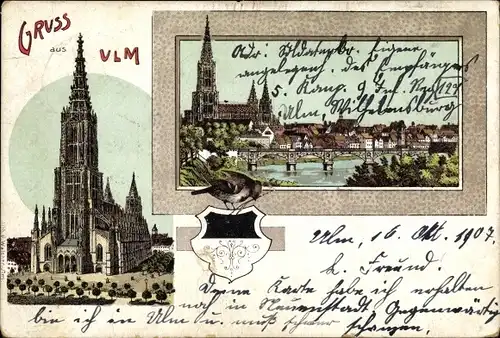 Wappen Litho Ulm an der Donau, Panorama, Dom