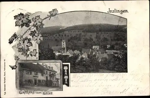 Ak Inzlingen in Baden Württemberg, Panorama, Gasthaus zum Adler