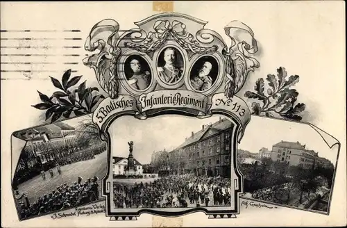 Ak Freiburg im Breisgau, 5. Badisches Infanterie Regiment No. 113
